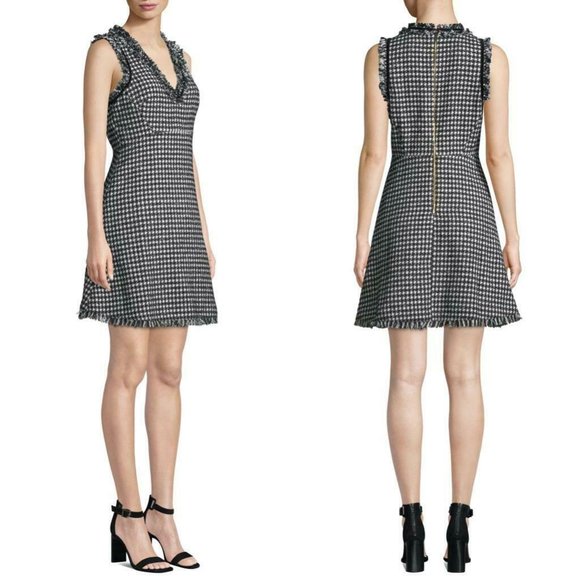 KATE SPADE Black White Tweed Houndstooth Dress - Picture 4 of 9